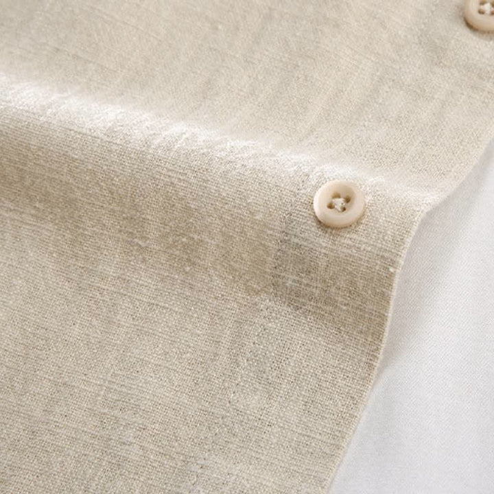 Buddha Stones Spring Fall Casual Minimalist Button-Up Solid Ramie Shirt Pants Men's Meditation Cloth With Pockets - image 8
