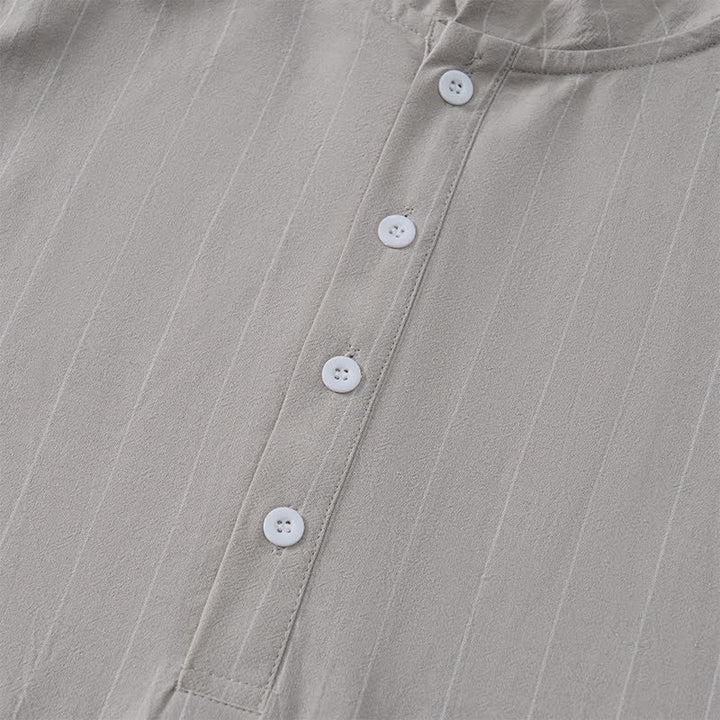 Buddha Stones Spring Casual Minimalist Drawstring Striped Men's Long Sleeve Shirts - image 24