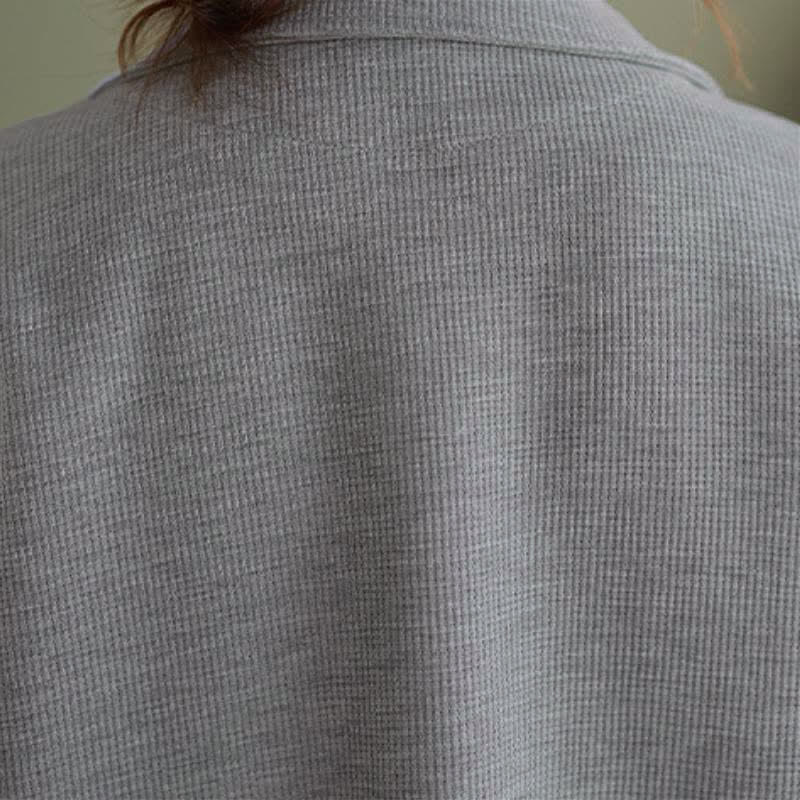 Buddha Stones Fall Vintage Simple Button-Up Solid Women's Jacket With Pockets - image 18