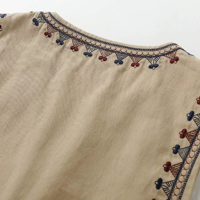 Buddha Stones Summer Boho Vintage Embroidery Geometric Tank Top Women's Sleeveless Shirts - image 3
