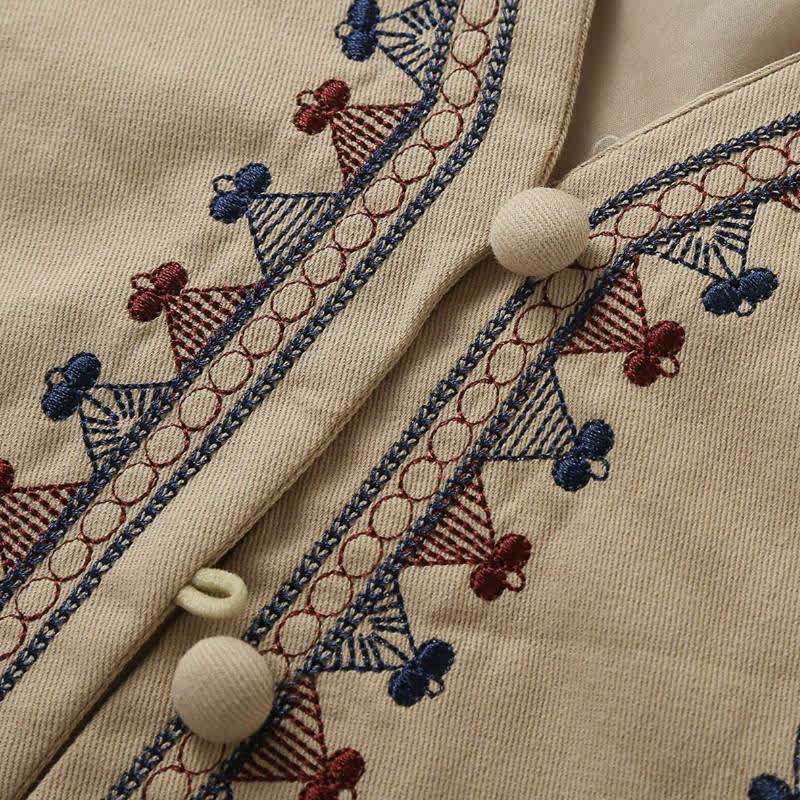 Buddha Stones Summer Boho Vintage Embroidery Geometric Tank Top Women's Sleeveless Shirts - image 5