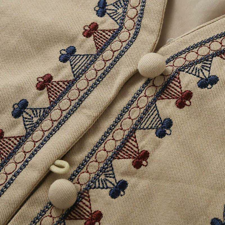 Buddha Stones Summer Boho Vintage Embroidery Geometric Tank Top Women's Sleeveless Shirts - image 5