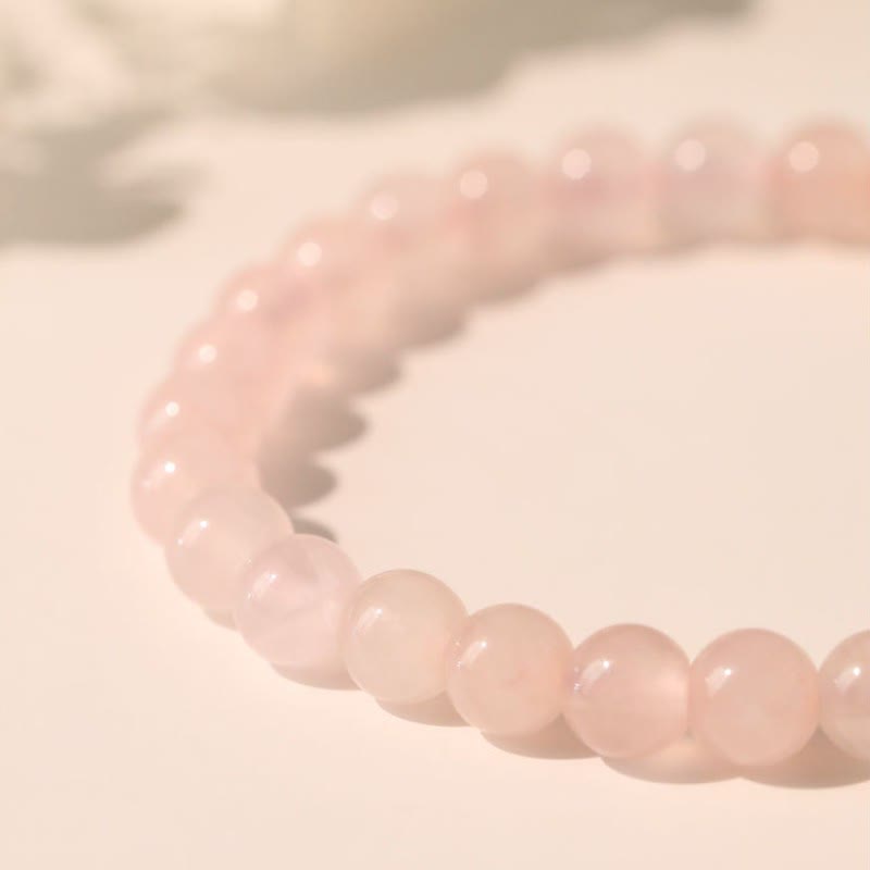 Buddha Stones Rose Quartz Pearl Flower Charm Love Bracelet - image 3
