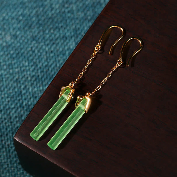 Buddha Stones Gold Plated Copper Slim Drop Grounding Earrings - image 2