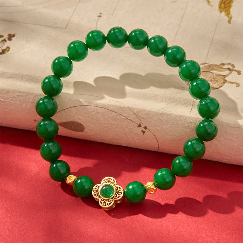 Buddha Stones Natural Quartzite Jade Beads Protection Bracelet - image 1
