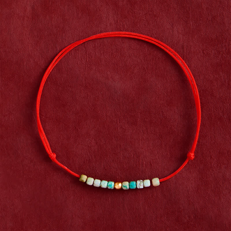 Buddha Stones Hand-Woven Ultra-fine Turquoise Beads Luck Rope Bracelet - Turquoise(Wrist Circumference: 5.9–6.7 in / 15–17 cm) - image 0