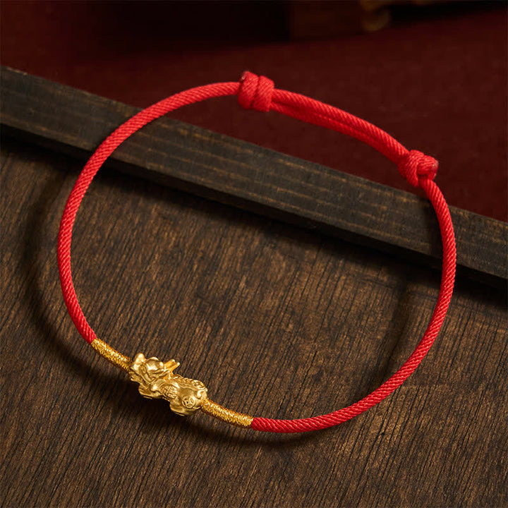 Buddha Stones Handmade Red String PiXiu Luck Bracelet - image 14