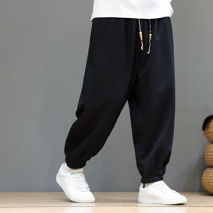 Buddha Stones Fall Winter Casual Minimalist Athletic Drawstring Solid Ankle Pants Men's Tapered Pants With Pockets - image 11