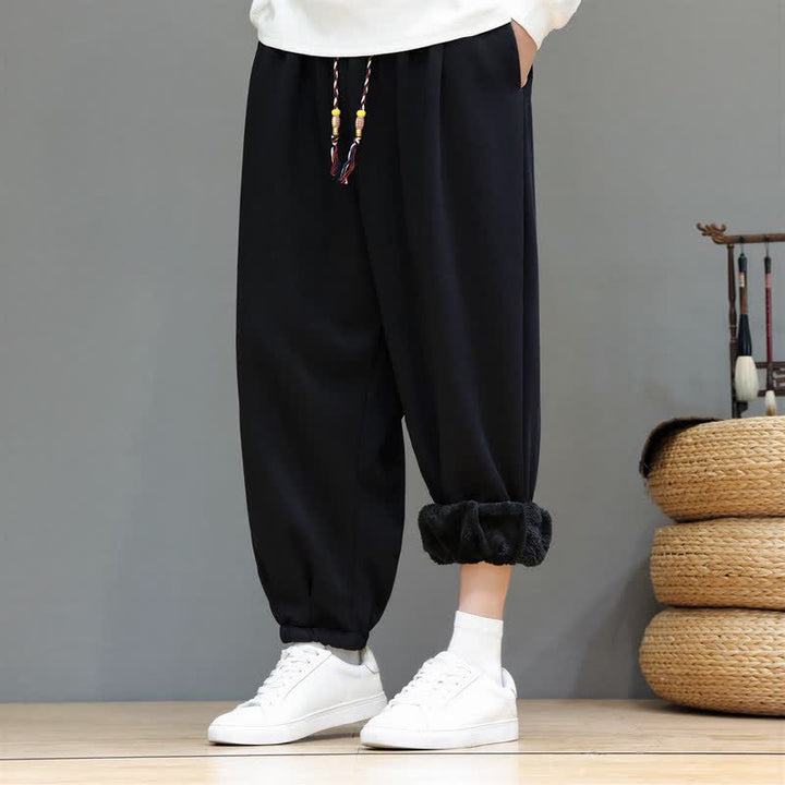 Buddha Stones Fall Winter Casual Minimalist Athletic Drawstring Solid Ankle Pants Men's Tapered Pants With Pockets - image 13