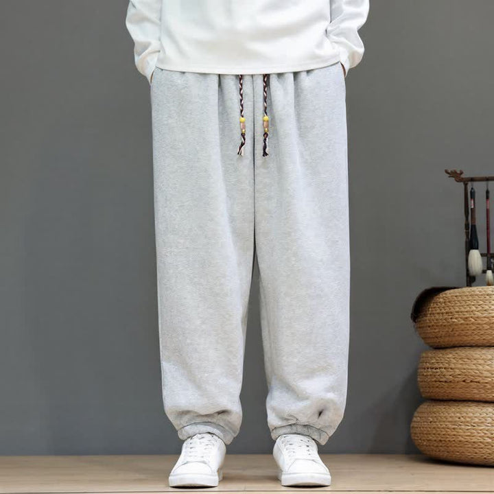 Buddha Stones Fall Winter Casual Minimalist Athletic Drawstring Solid Ankle Pants Men's Tapered Pants With Pockets - image 1