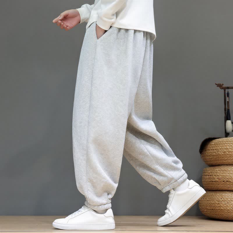 Buddha Stones Fall Winter Casual Minimalist Athletic Drawstring Solid Ankle Pants Men's Tapered Pants With Pockets - image 5