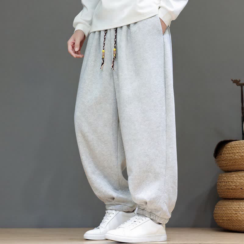 Buddha Stones Fall Winter Casual Minimalist Athletic Drawstring Solid Ankle Pants Men's Tapered Pants With Pockets - image 6