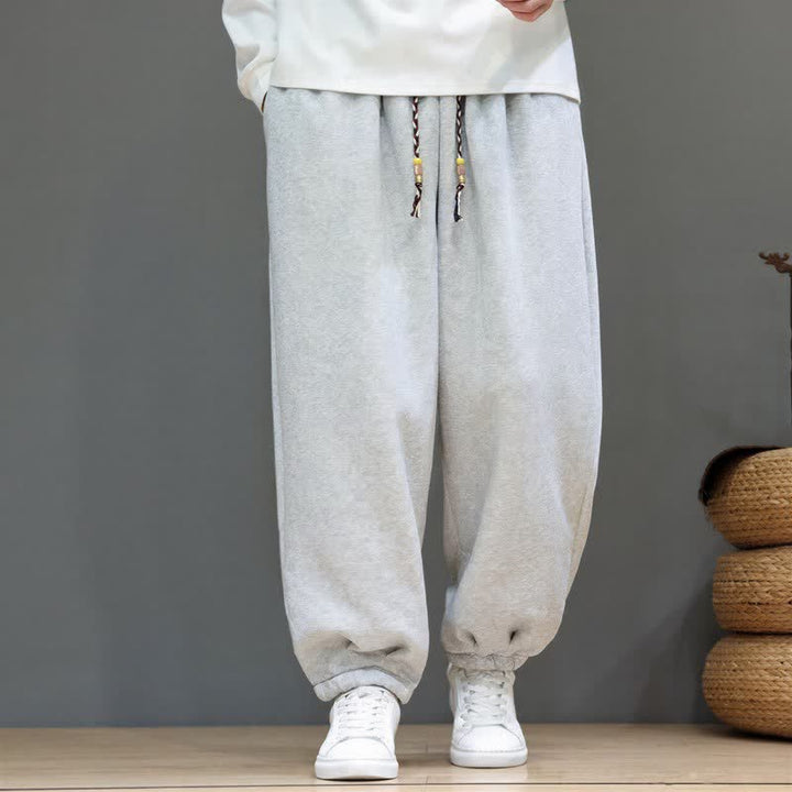 Buddha Stones Fall Winter Casual Minimalist Athletic Drawstring Solid Ankle Pants Men's Tapered Pants With Pockets - image 2