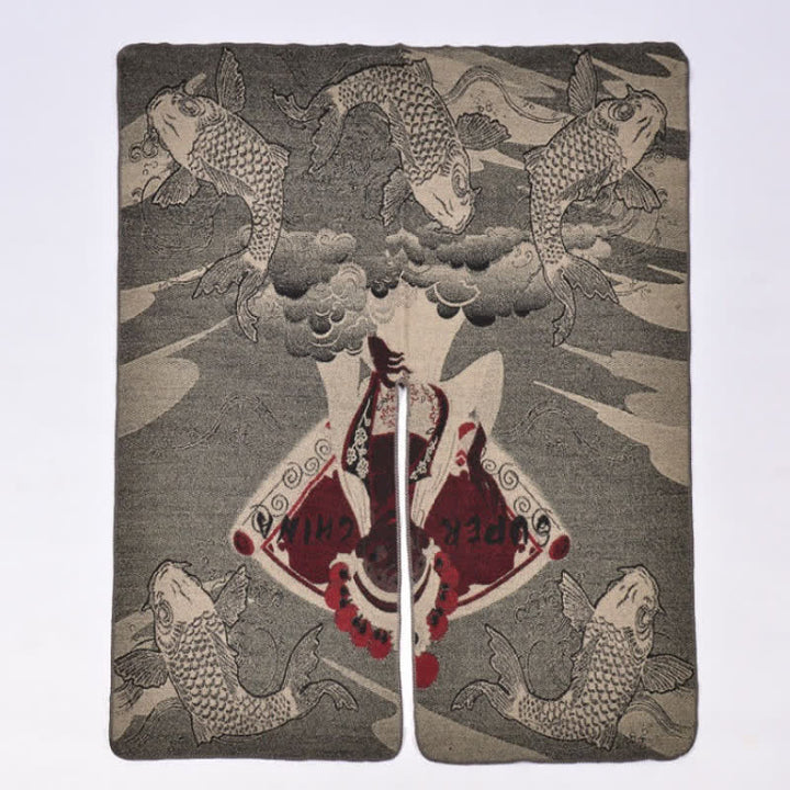Buddha Stones Fall Winter Koi Fish Clouds Oriental Draped Soft Shawl - image 20