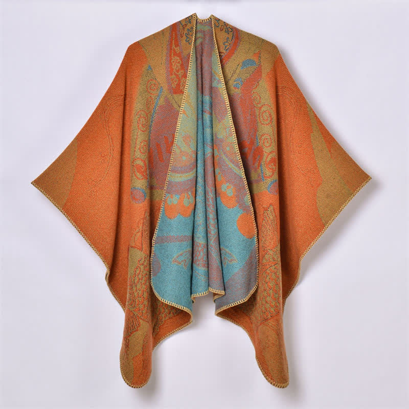 Buddha Stones Fall Winter Koi Fish Clouds Oriental Draped Soft Shawl - image 1