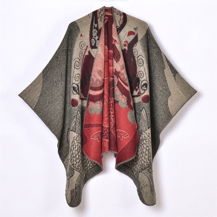 Buddha Stones Fall Winter Koi Fish Clouds Oriental Draped Soft Shawl - image 15