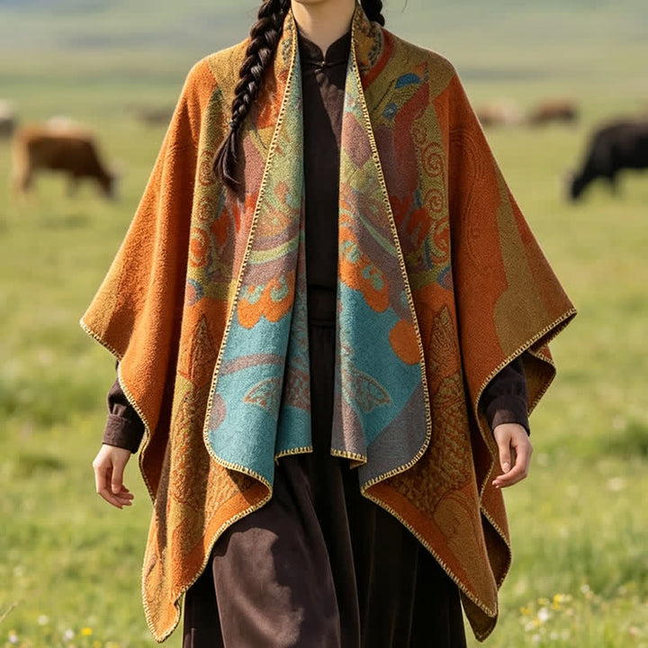 Buddha Stones Fall Winter Koi Fish Clouds Oriental Draped Soft Shawl - Peru - 130x150cm - image 0