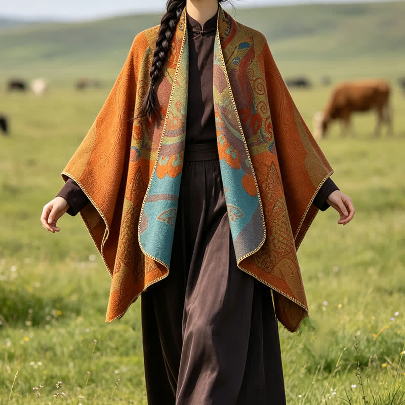 Buddha Stones Fall Winter Koi Fish Clouds Oriental Draped Soft Shawl - image 4