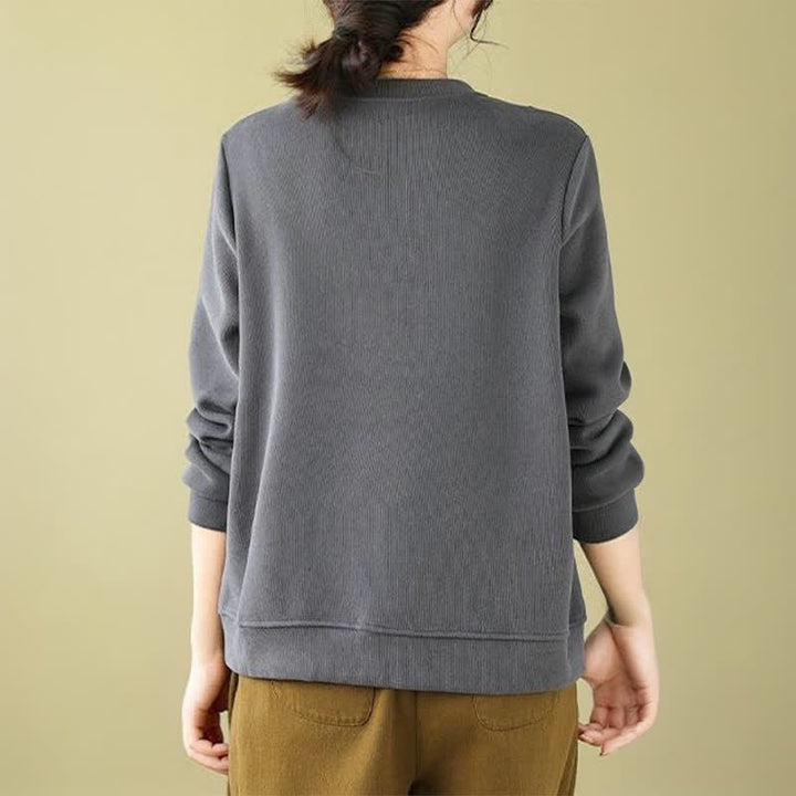 Buddha Stones Fall Winter Minimalist Crew Neck Drawstring Solid Women's Knitwear - image 17