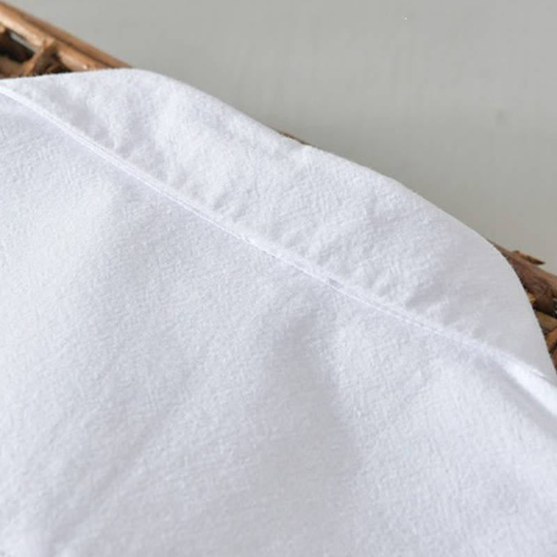Buddha Stones Spring Casual Minimalist Button-Up Solid Cotton Men's Long Sleeve Shirts - image 20