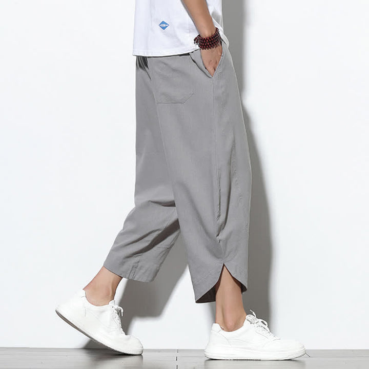 Buddha Stones Casual Summer Drawstring 7-8 Length Men's Harem Pants With Pockets - image 4