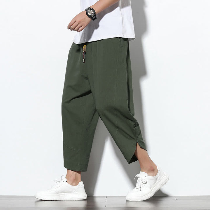 Buddha Stones Casual Summer Drawstring 7-8 Length Men's Harem Pants With Pockets - image 31
