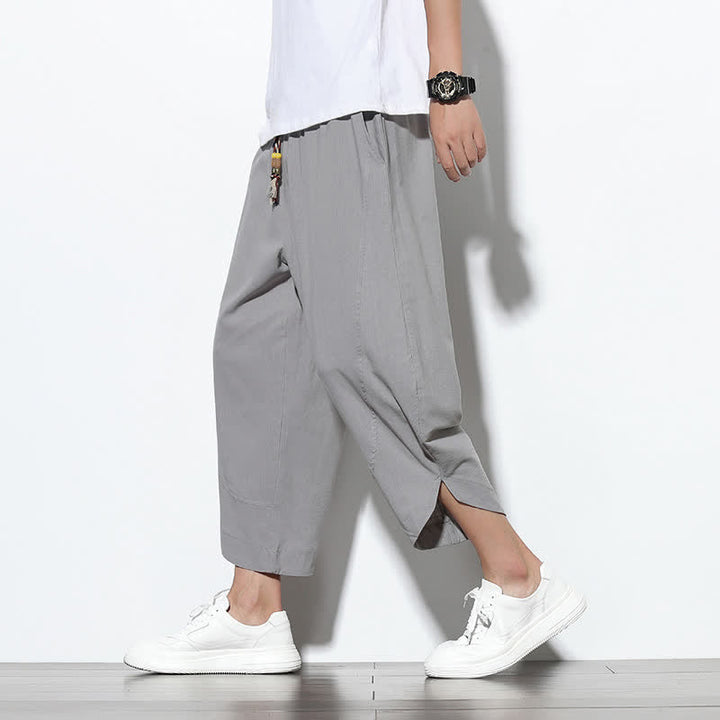 Buddha Stones Casual Summer Drawstring 7-8 Length Men's Harem Pants With Pockets - image 6