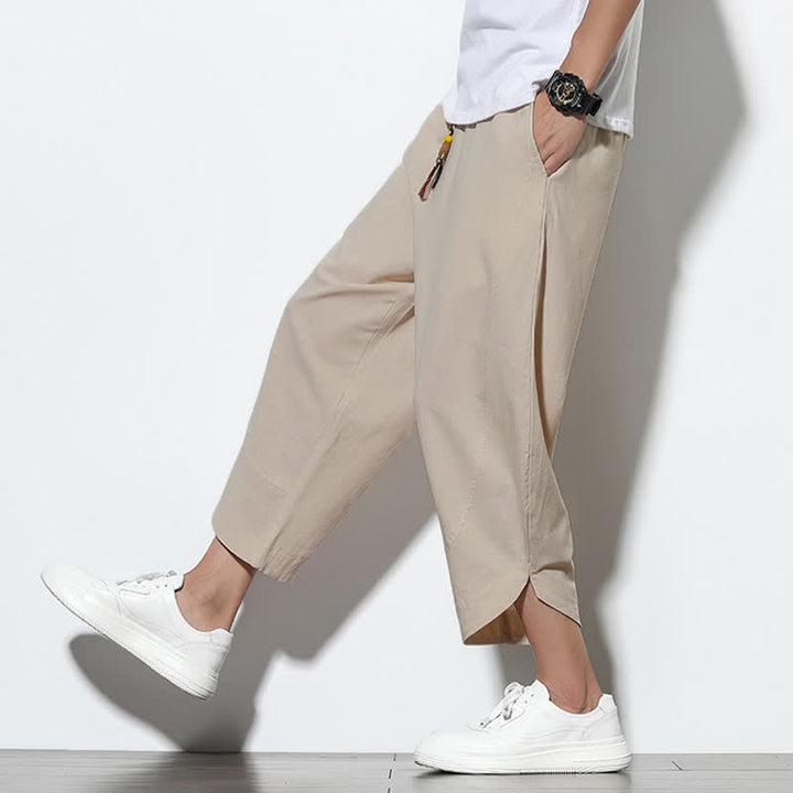 Buddha Stones Casual Summer Drawstring 7-8 Length Men's Harem Pants With Pockets - image 16