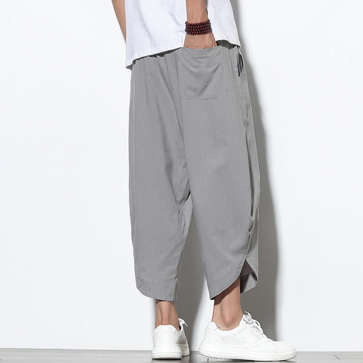 Buddha Stones Casual Summer Drawstring 7-8 Length Men's Harem Pants With Pockets - image 5