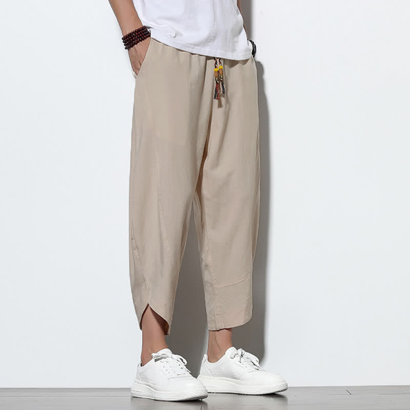 Buddha Stones Casual Summer Drawstring 7-8 Length Men's Harem Pants With Pockets - image 9