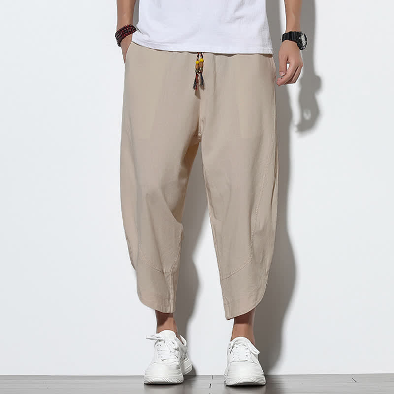 Buddha Stones Casual Summer Drawstring 7-8 Length Men's Harem Pants With Pockets - image 13