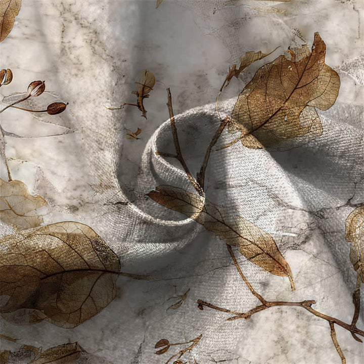 Buddha Stones Pure Cotton Autumn Leaf Botanical Pattern Frog Button Women's Elastic Waist Harem Pants With Pockets - image 4