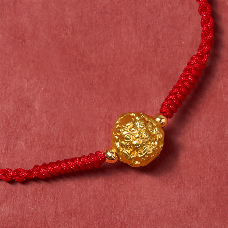 Buddha Stones Copper Pi Xiu Luck Red String Bracelet - image 5