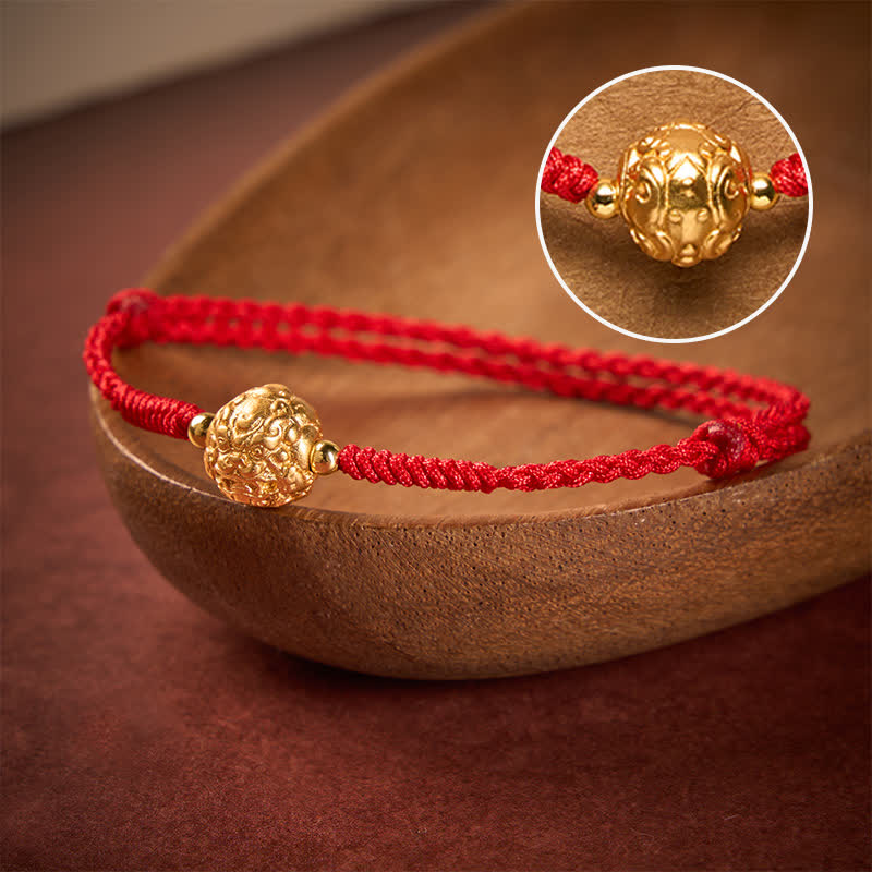 Buddha Stones Copper Pi Xiu Luck Red String Bracelet - Copper Pi Xiu (Wrist Circumference: 6.3–6.7 in/16–17 cm) - image 0