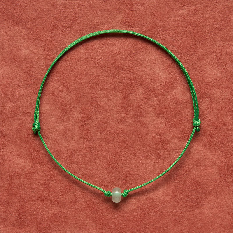 Buddha Stones Minimalist Green Aventurine Protection Braided Red String Bracelet - image 4