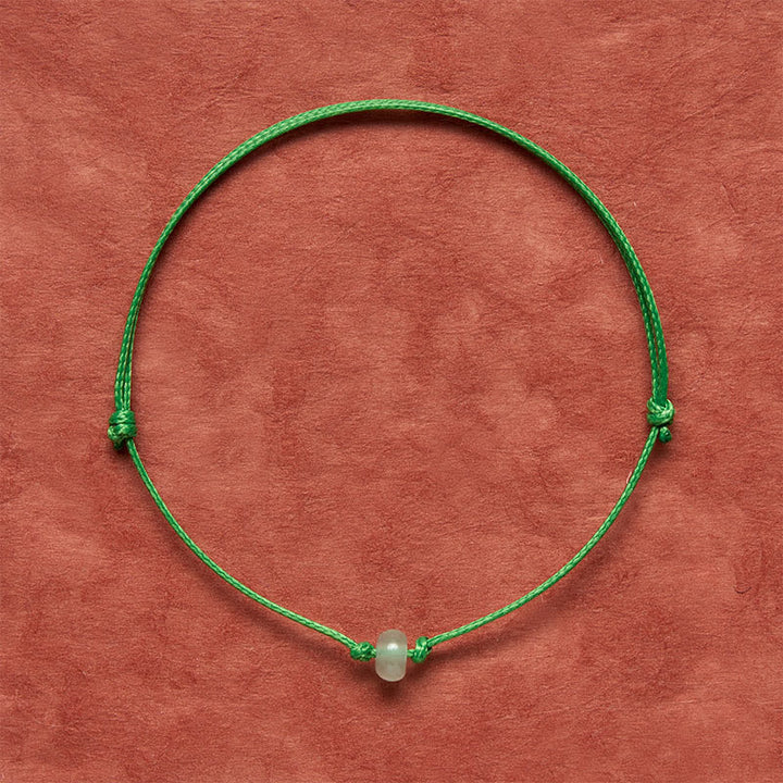 Buddha Stones Minimalist Green Aventurine Protection Braided Red String Bracelet - image 4