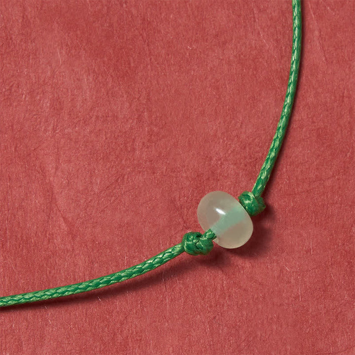 Buddha Stones Minimalist Green Aventurine Protection Braided Red String Bracelet - image 5