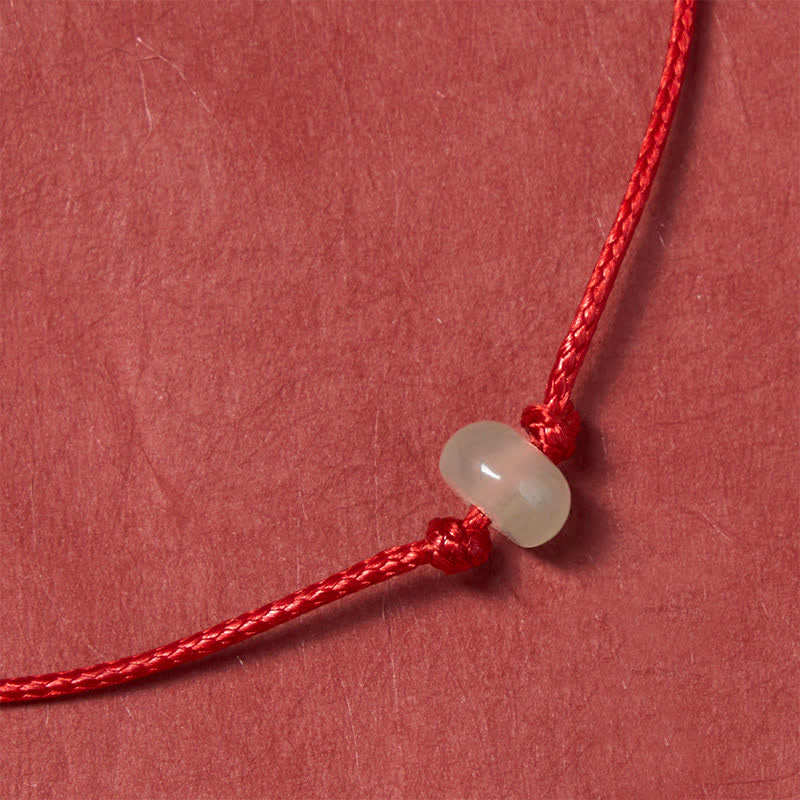 Buddha Stones Minimalist Green Aventurine Protection Braided Red String Bracelet - image 2