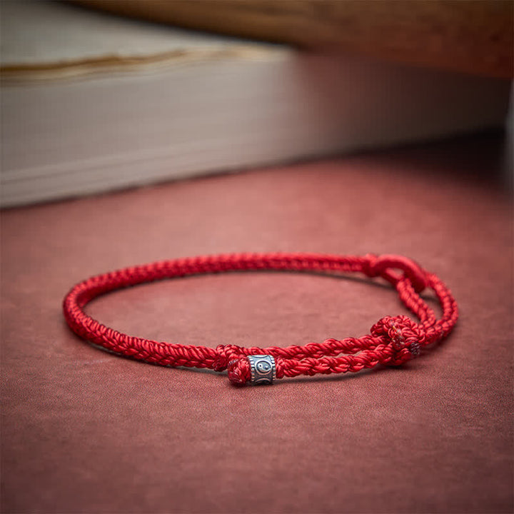 Buddha Stones Red String 925 Sterling Silver Yin Yang Protection Bracelet - image 3