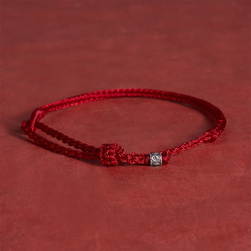 Buddha Stones Red String 925 Sterling Silver Yin Yang Protection Bracelet - image 2