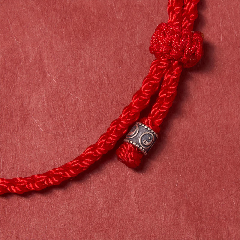 Buddha Stones Red String 925 Sterling Silver Yin Yang Protection Bracelet - image 15