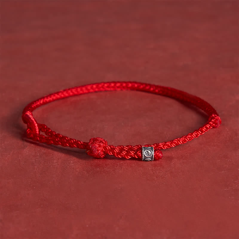 Buddha Stones Red String 925 Sterling Silver Yin Yang Protection Bracelet - image 12