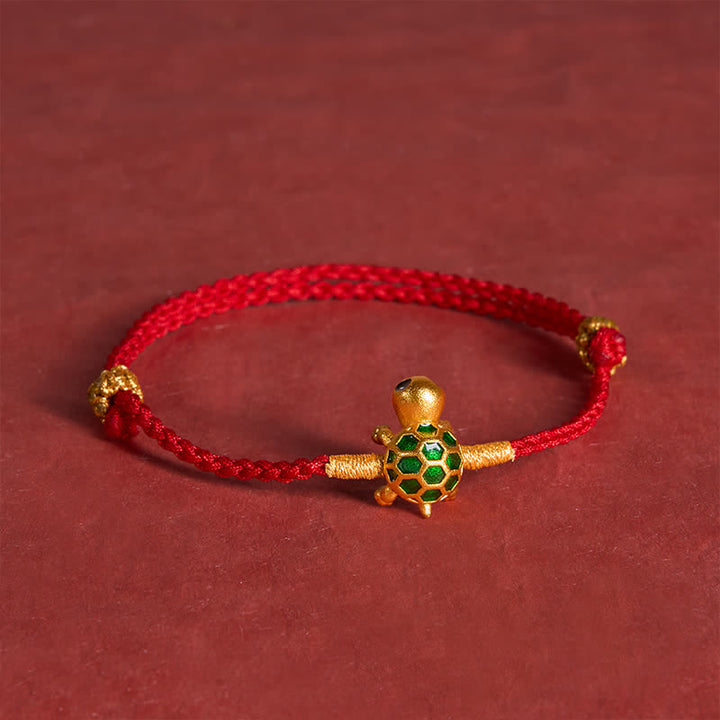 Buddha Stones Turtle Red String Lucky Fortune Charm Braided Connection Bracelet - image 4