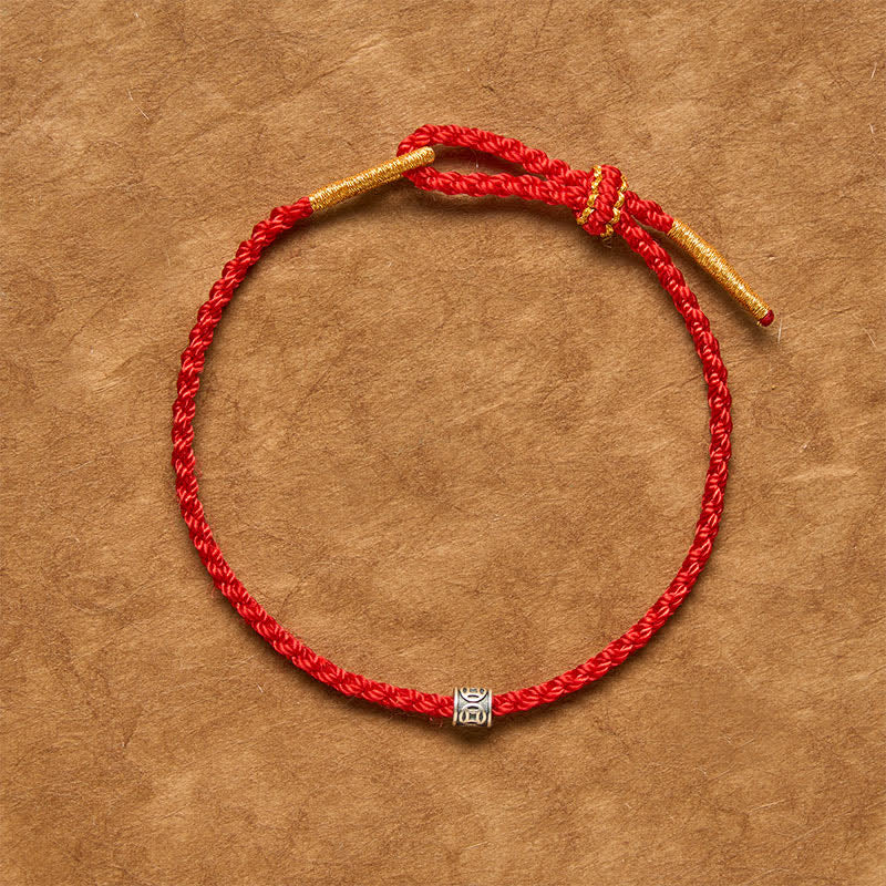 Buddha Stones Black Red String 925 Sterling Silver Chinese Coin Protection Minimalist Bracelet - image 10