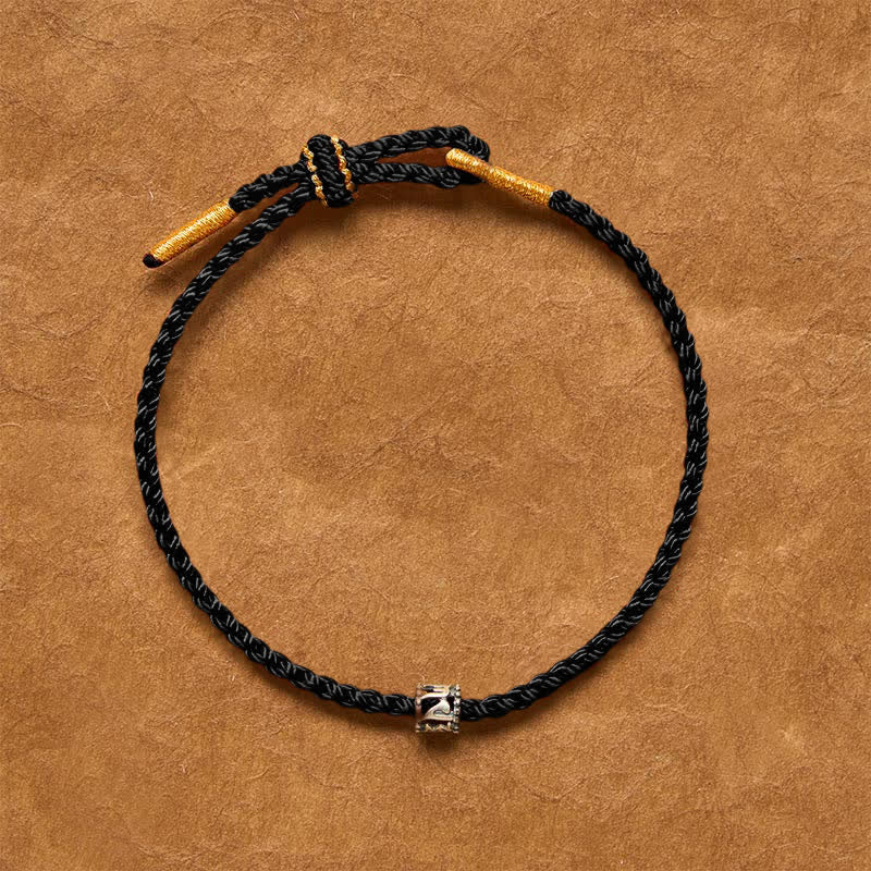 Buddha Stones Black Red String 925 Sterling Silver Om Mani Padme Hum Protection Minimalist Bracelet - image 14