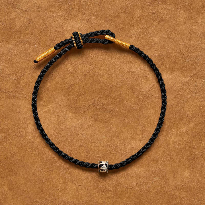 Buddha Stones Black Red String 925 Sterling Silver Om Mani Padme Hum Protection Minimalist Bracelet - image 14
