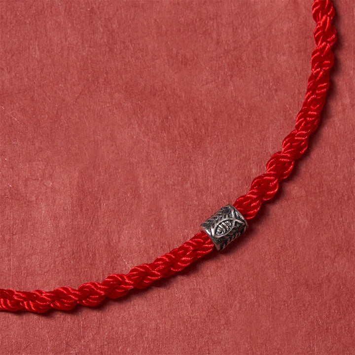 Buddha Stones Red String 925 Sterling Silver Koi Fish Protection Bracelet - image 4