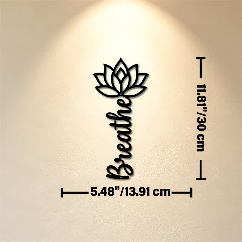 Buddha Stones Lotus Breathe New Beginnings Vertical Iron Meaningful Symbols Wall Art - Approx. 13.91cm x 30cm x 0.1cm / 5.48in x 11.81in x 0.04in - image 4