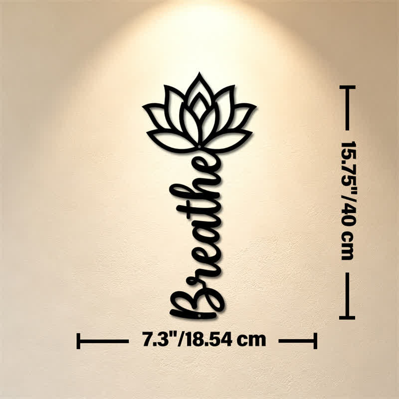 Buddha Stones Lotus Breathe New Beginnings Vertical Iron Meaningful Symbols Wall Art - Approx. 18.54cm x 40cm x 0.1cm / 7.30in x 15.75in x 0.04in - image 8