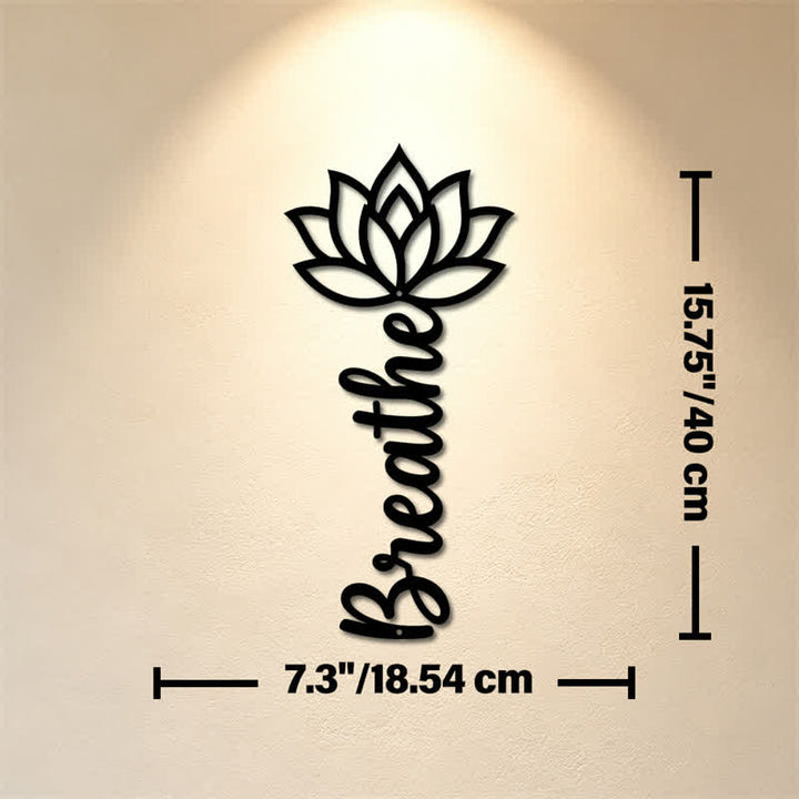 Buddha Stones Lotus Breathe New Beginnings Vertical Iron Meaningful Symbols Wall Art - Approx. 18.54cm x 40cm x 0.1cm / 7.30in x 15.75in x 0.04in - image 8